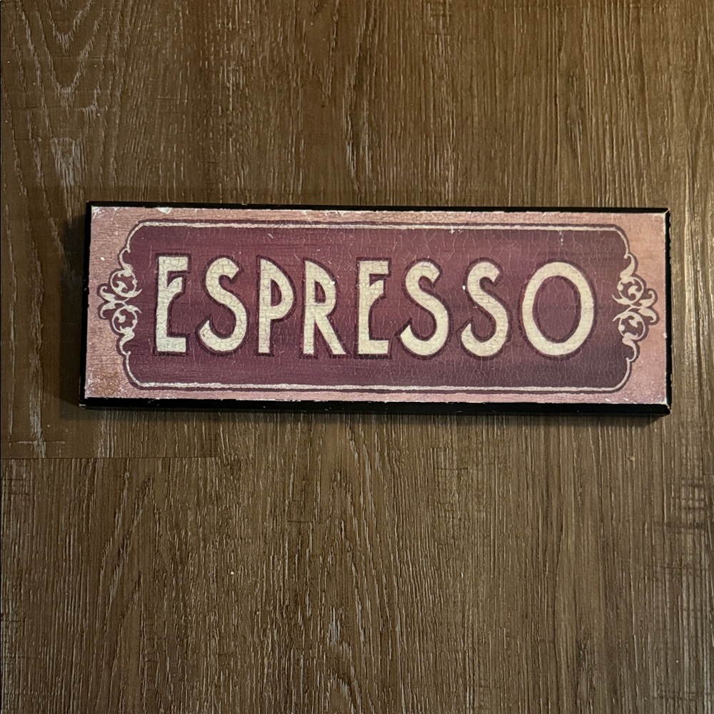 Vintage Inspired Espresso Sign Wall Decor